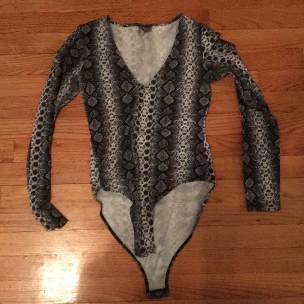 Snake print body suit